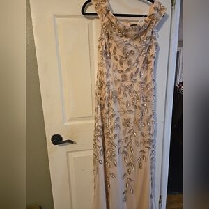 Adrianna Papell Pale Pink  Embellished Gown